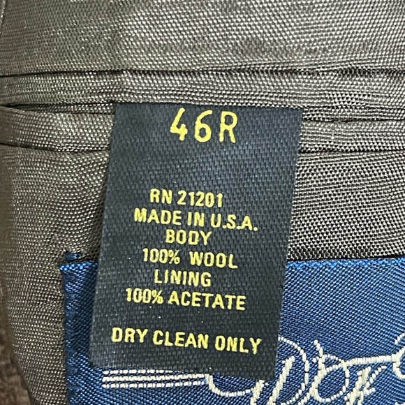 Men’s Vintage Woff by Farah Tweed Herringbone Elbow Patch Sports Coat Jacket 46R - Picture 8 of 10